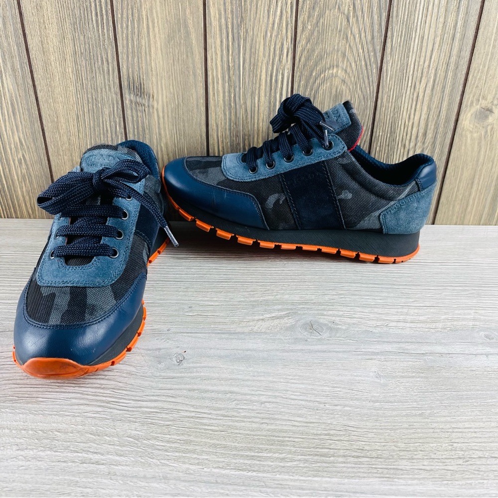 PRADA Women’s Designer Suede Nylon Camouflage Camo Sneakers Casual Shoes Sz:37.5 - Picture 4 of 16